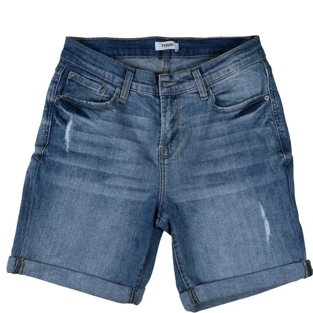 Kenzie || The Short Rolled Leg Blue Jeans Denim Shorts, Size 8/29, Rise 7"